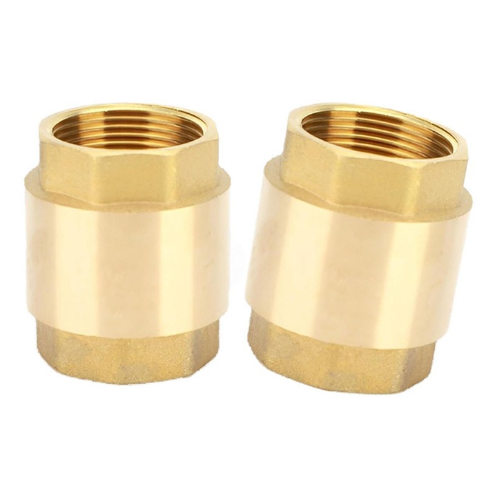 Visszacsapó szelep sárgaréz 1/2", 2 darabos készlet, visszafolyás megakadályozására, belső menet