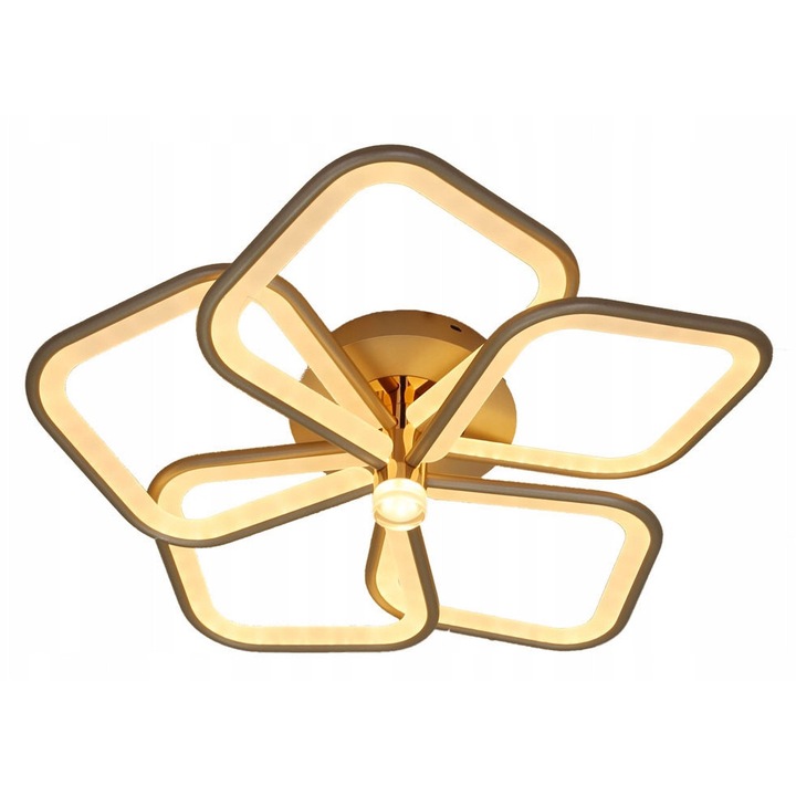 Lampa suspendata LED KWADRATY, 3 culori, dimabila, 61x61cm, culoare sampanie