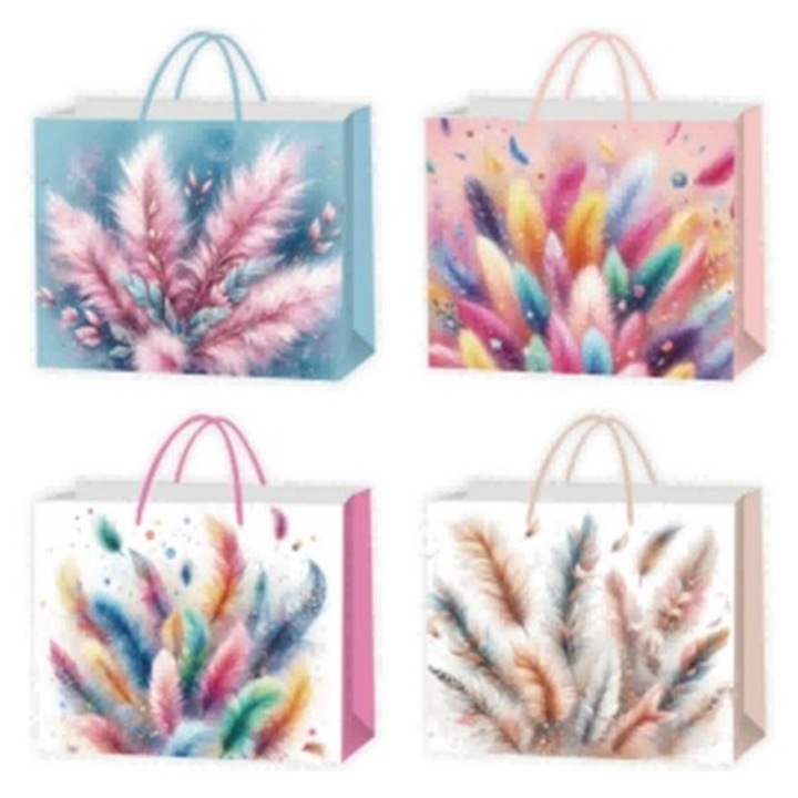 Ajándéktáska akvarell mintával, Merkpol, pasztell, 4 modell, 30x45cm
