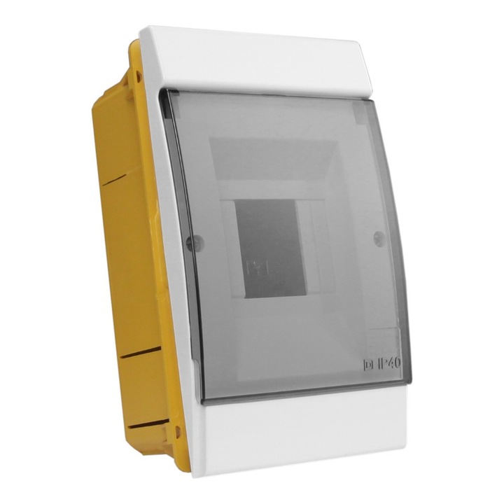 Tablouri electrice, Marlanvil, rozdzielnica podtynkowa 4 module, IP40, galben, 120x200x90mm