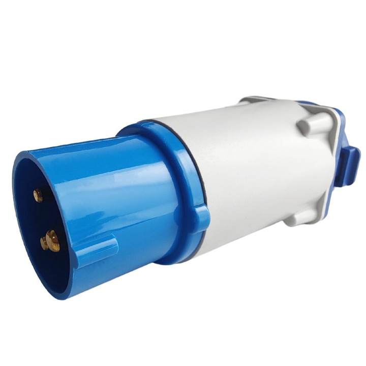 Adaptor priza Marlanvil, 16A 250V, IP44, albastru, gri