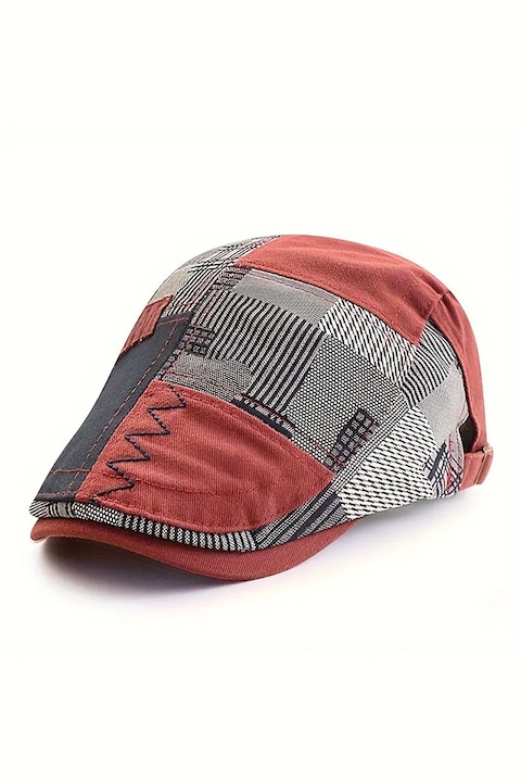 Sapca de barbati, cozoroc curbat, prindere reglabila cu capse, model vintage, tematica be cool, marime universala, rosie, EFAYN