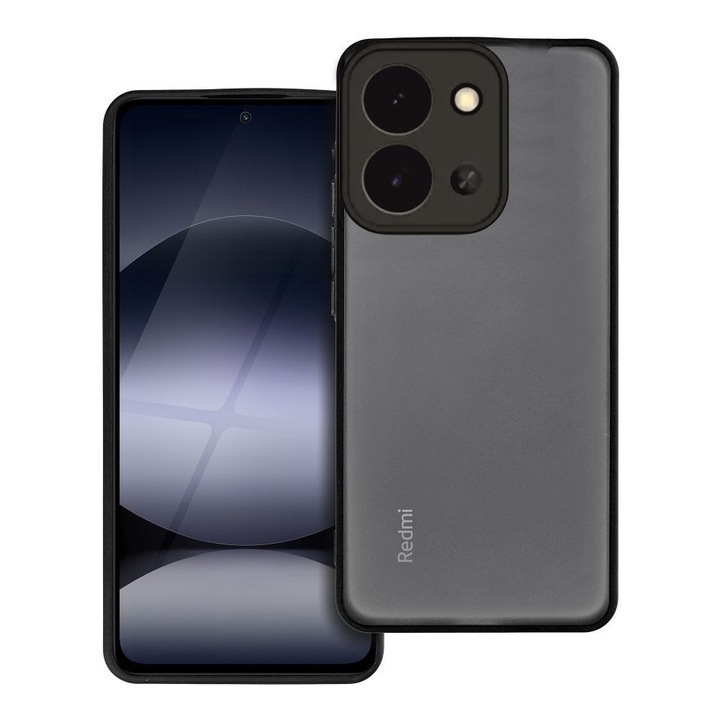 Telefontok Xiaomi Redmi 15C kompatibilis - Variete - áttetsző hátlap tok, fekete kerettel