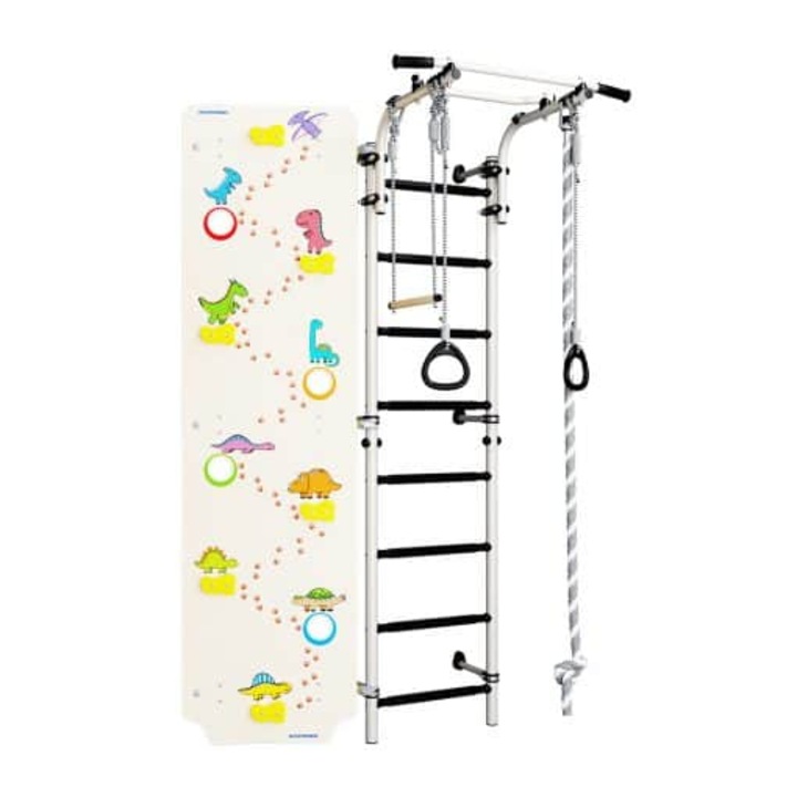 Scara de gimnastica Panou de catarare pentru interior alb si negru