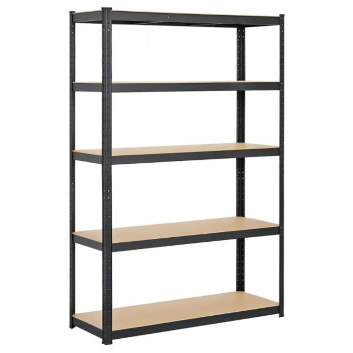 Метален складов рафт В 1800мм Д 1200мм Ш 400мм пет рафта максимално натоварване на рафт 200кг