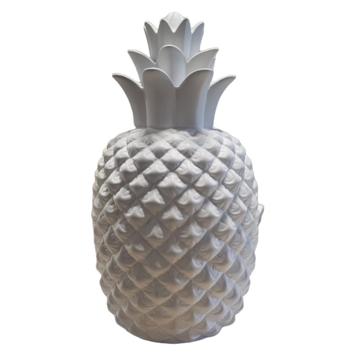 Lampa de birou și noptiere Lumineo, ceramică albă, ananas, 17x30cm