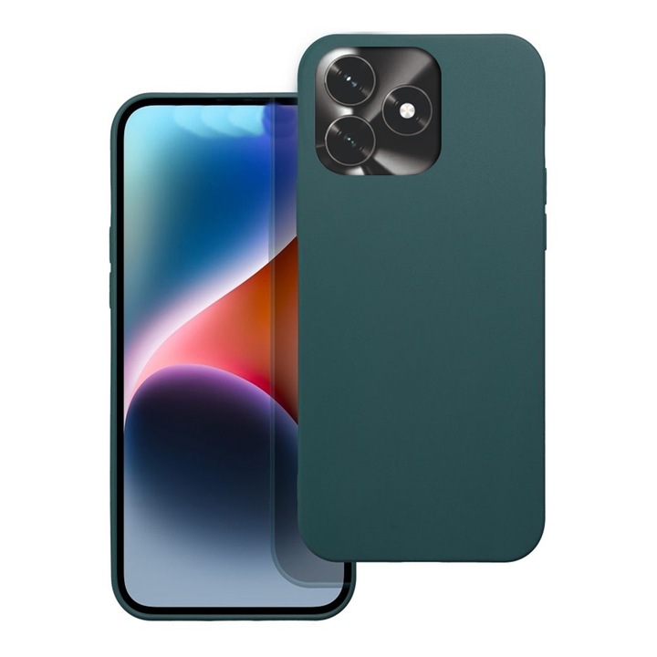 Husă de telefon compatibilă cu Honor X5c Plus - husă de silicon verde pentru spate