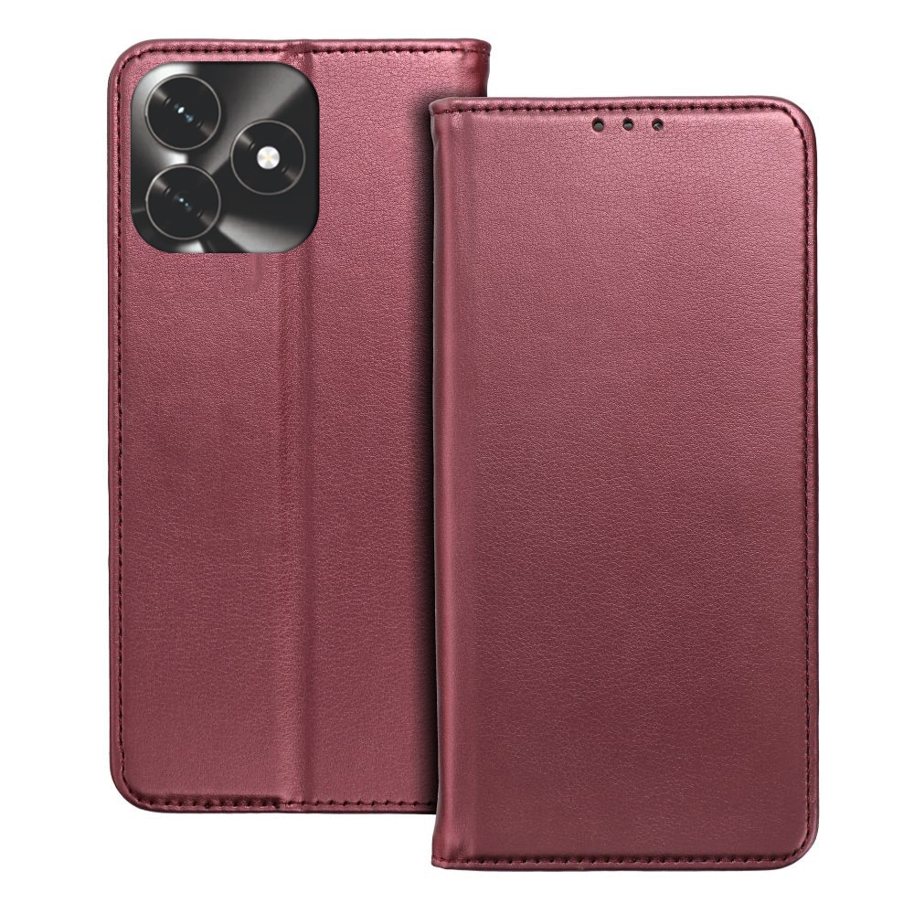 Husa telefon, Graffistore, Compatibila Honor X5c Plus, Smart Magnetic burgundy cu rama siliconica