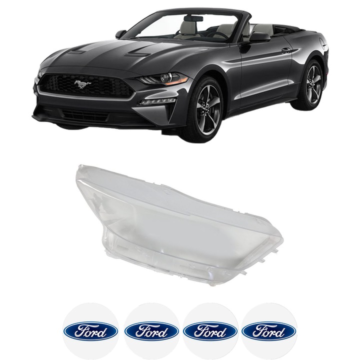 Sticla Far Dreapta FORD USA MUSTANG Convertible din 2014-2023, Auto, 4x Stickere auto cu FORD USA