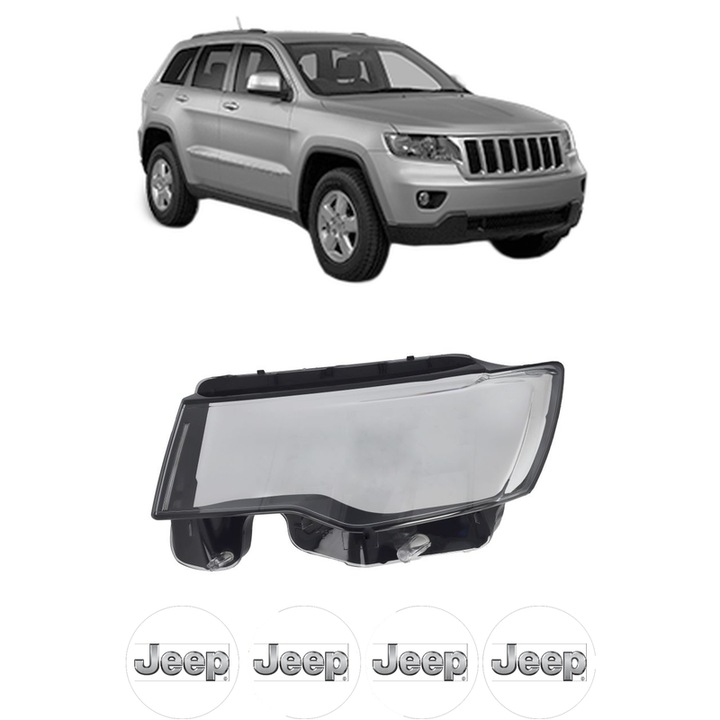 Sticla Far Stanga JEEP GRAND CHEROKEE IV (WK, WK2) din 2010-2014, Auto, 4x Stickere auto cu JEEP
