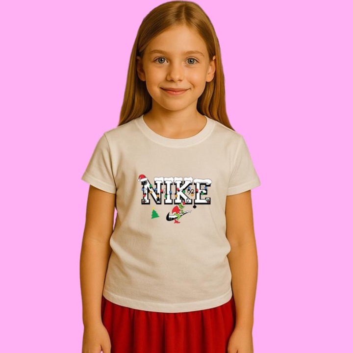 Tricou Copil Fata Craciun v1455, Alb