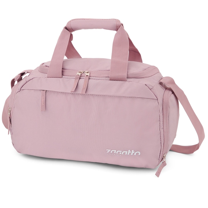 Спортна чанта, фитнес, дамска, Zagatto, Розова, Водоустойчива, Страничен джоб за обувки, 12л, Размери 43x19x19 см, Двоен цип, Можете да я използвате като чанта за фитнес, спортна чанта или чанта за пътуване, ZG994