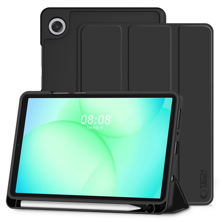 Tablettok Samsung Galaxy Tab A11 8.7 X133 / X135 kompatibilis - fekete smart case tablet tok, ceruza tartóval