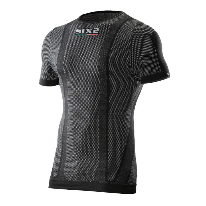 Bluza ciclism SixS Carbon, maneca scurta, fibre Polipropilen si Carbon, Negru