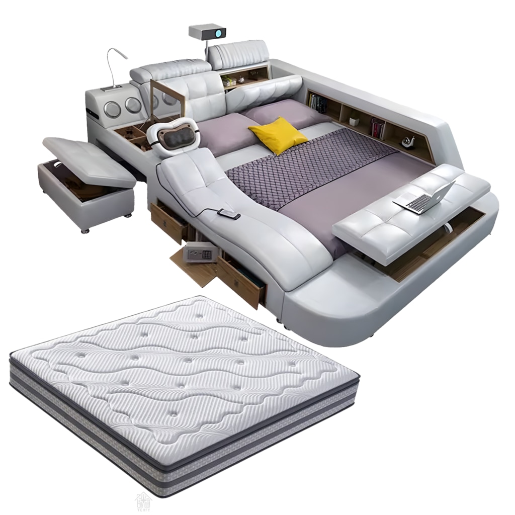 Pat Boxe Pat, dormitor, inteligent multifunctional King Size 180×200 cm, cu ...