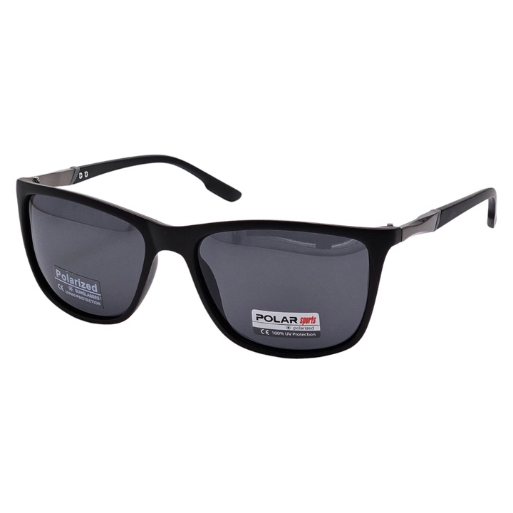 Ochelari de soare Tia Accesorii, PS8123C1, polarizati, UV400, negru mat