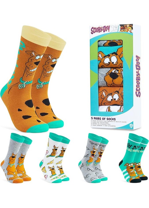 Scooby Doo Férfi zokni, 5 pár, többszínű, egy méret