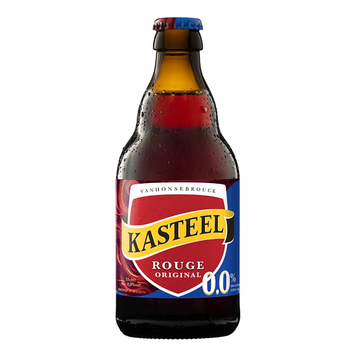 Bere Kasteel Rouge Fără Alcool 0,00% 330ml, aurie, gust de cireșe