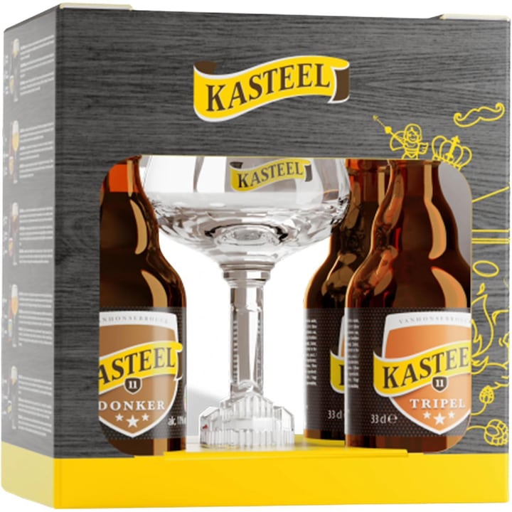 Cutie de băuturi Kasteel 4+1, 4 tipuri de bere, aurie, 330ml