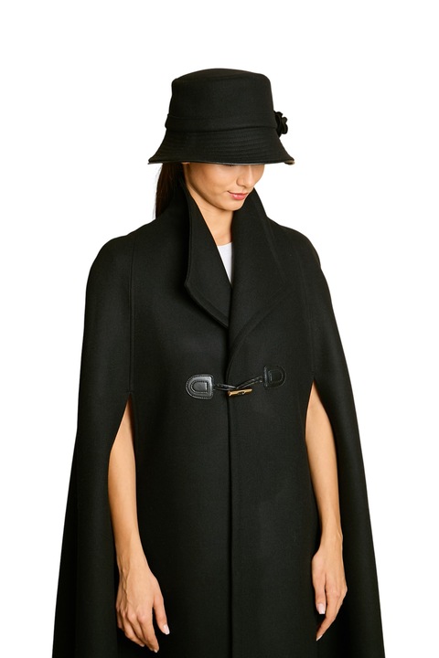 Pelerină de Lână Megane, Negru