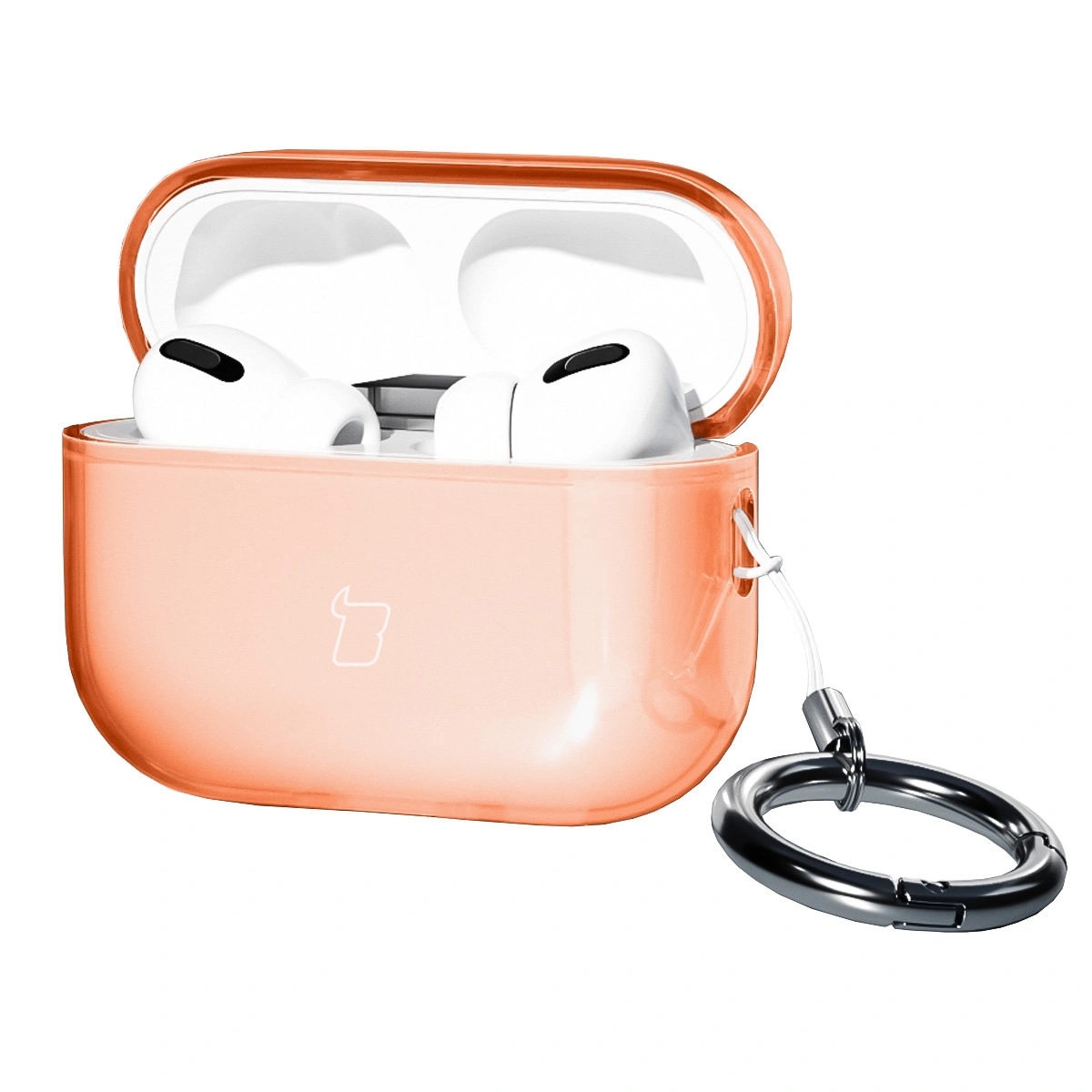 Husa Bizon Case Headphone Clear pentru AirPods Pro 3, Portocaliu