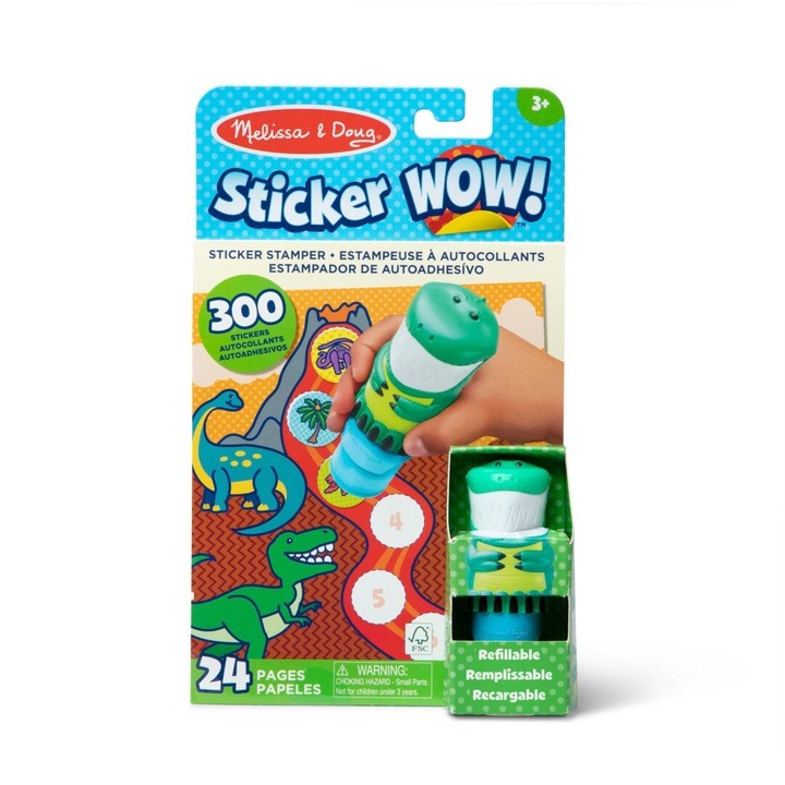 Melissa & Doug - Matricák és bélyegzőkészlet, Dinoszaurusz