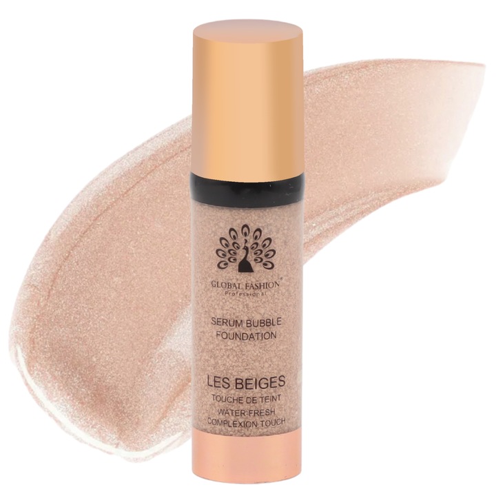 Fond de ten Global Fashion, Serum Bubble Foundation, BF041, Warm Beige