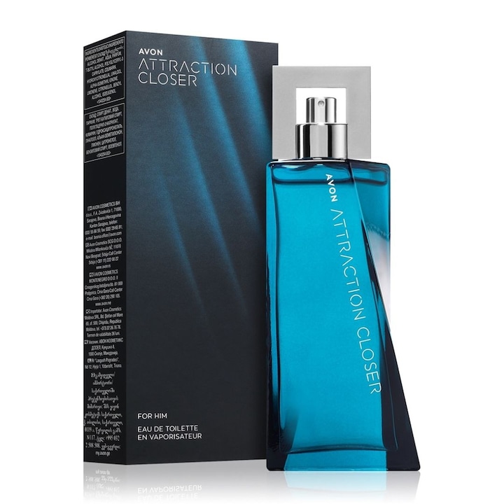 Avon Attraction Closer Eau de Parfum férfiaknak 75 ml – fás-fűszeres illat fekete bors, levendula és szantálfa jegyekkel, magabiztos és ellenállhatatlan férfiaknak