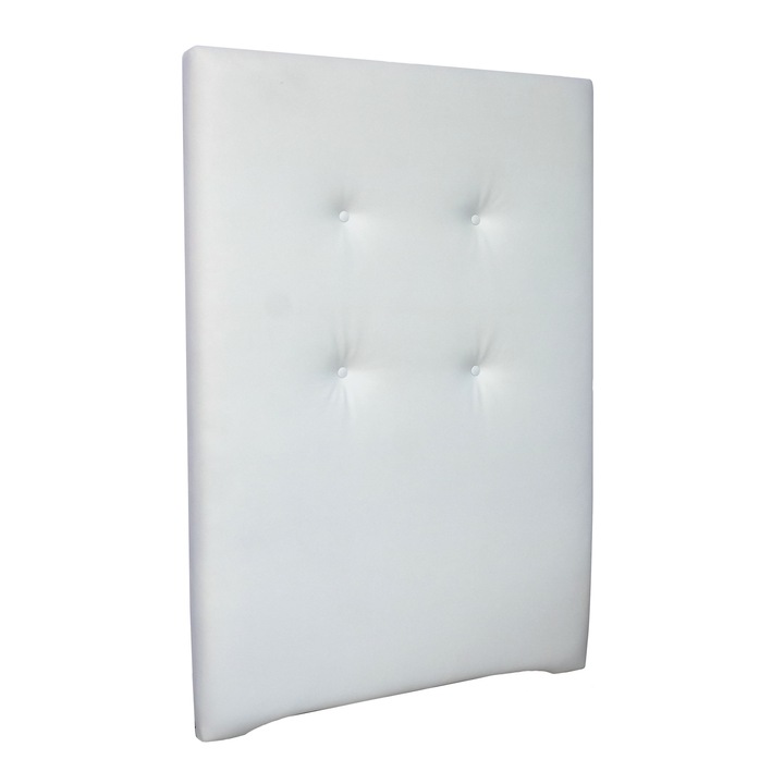 Tablie pat Vega mare, piele ecologica alba, 128 x 120 cm