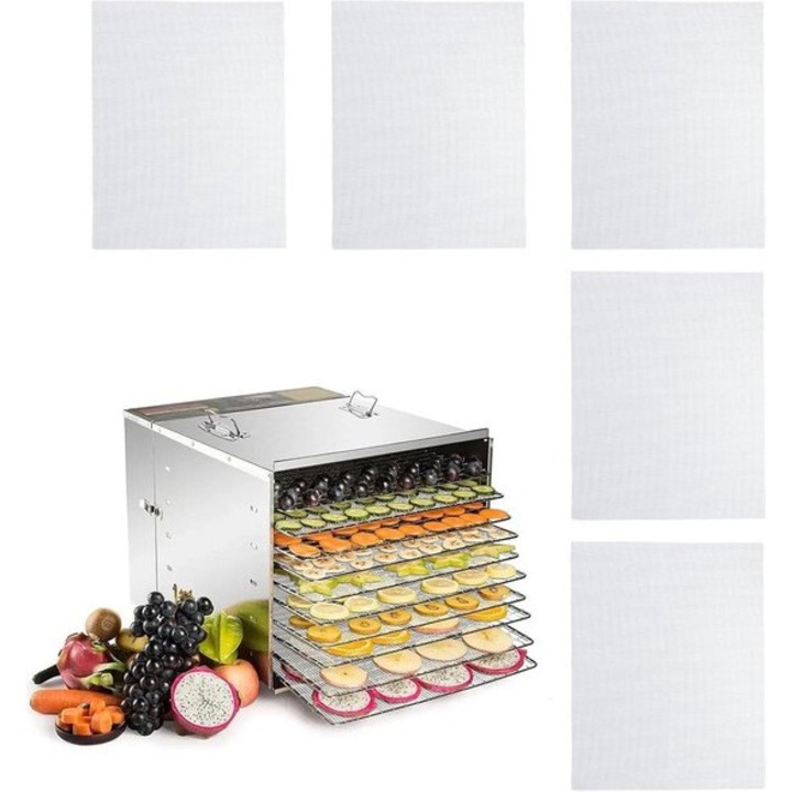 Set 5 foi siliconice pentru deshidratare, reutilizabile, 29x37cm, termorezistente, antiaderente
