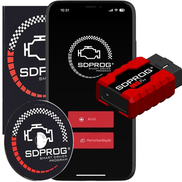 SDPROG OBD PRO Autódiagnosztikai Interfész, fekete + SDPROG Diagnosztika program