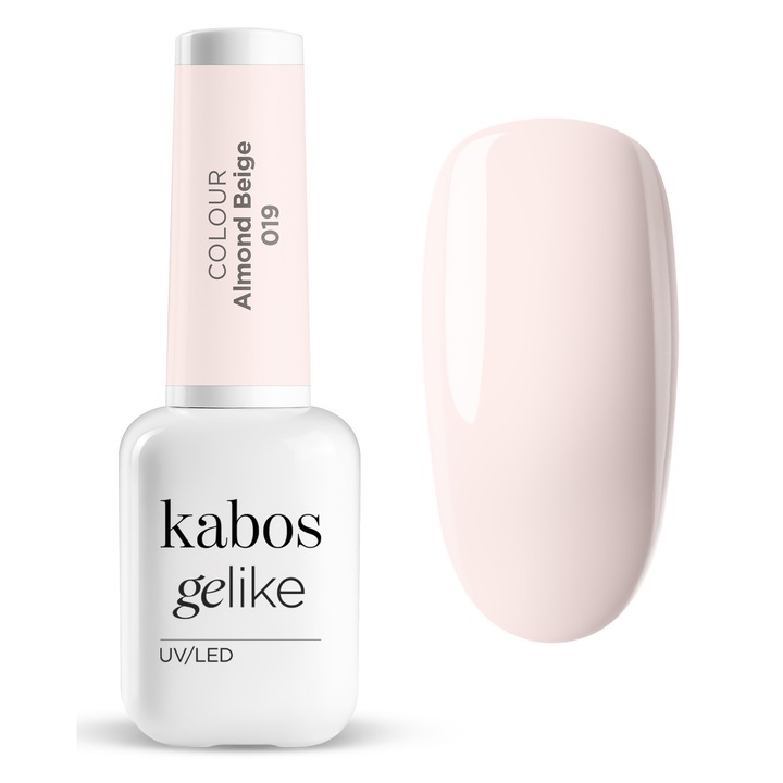 Lac de unghii semipermanent UV/LED, ultra rezistent si stralucitor, Kabos Gelike 019 Almond Beige, 8ml