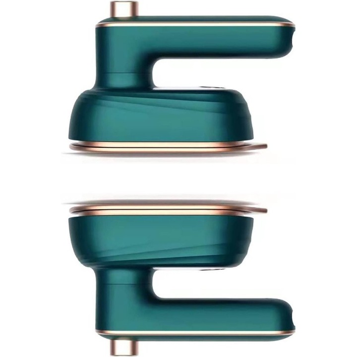 Fier de calcat de voiaj, compact, verde, 12.8x6.2cm, rezervor 50ml, functie abur
