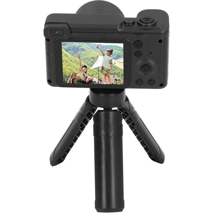 Kompakt digitális fényképezőgép, 2.4 hüvelykes kijelző, 8x zoom, fekete, hordozható