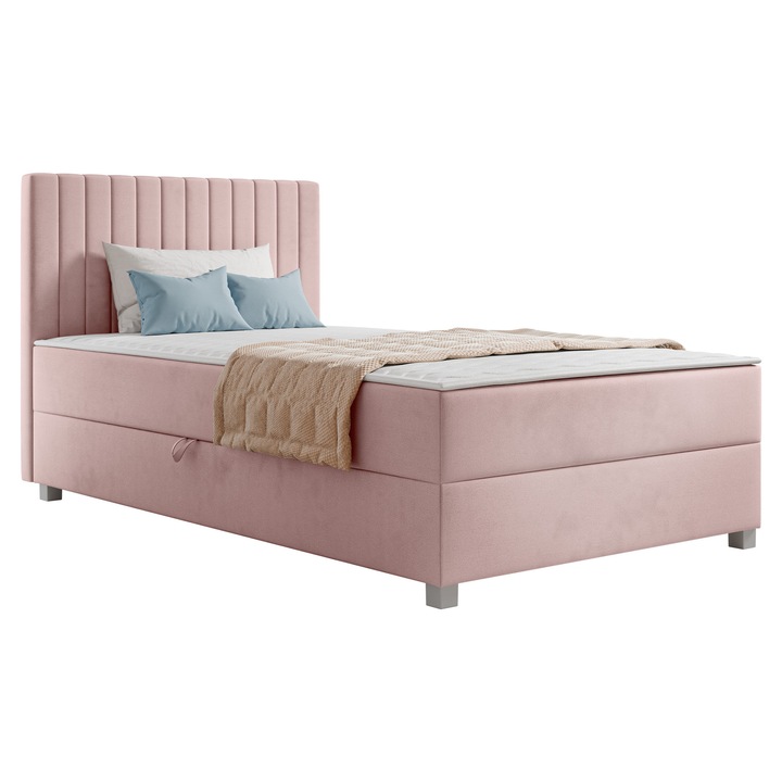 Pat boxspring Karlino 120x200, MIRJAN 24, roz, 120x207x106 cm