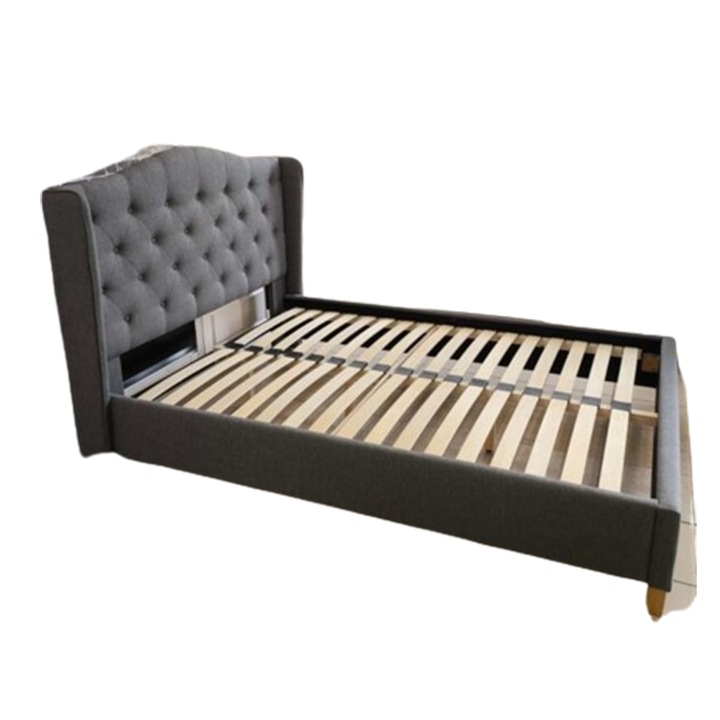 Pat Beny 8- 140/200cm, Stofa Culoare Gri, Fara Saltea