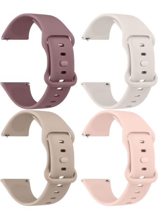 Силиконова каишка за часовник 22 мм, комплект 4 броя, система за бързо закрепване, унисекс
