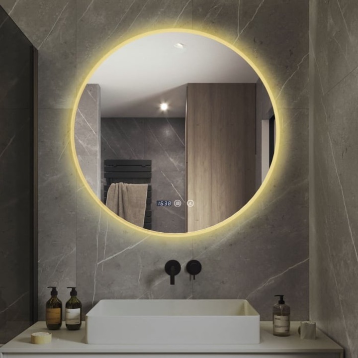 Oglinda LED cu Dezaburire, Ceas si Termometru 90cm Daren