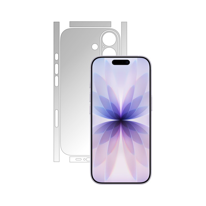 iSkinz Matte hátvédő fólia Apple iPhone 17-hez - Invisible Skinz Matte, osztott vágású, matt szilikon ujjlenyomat- és tükröződésmentes, hátsó tokra való, átlátszó öntapadós skin