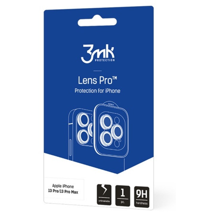 3mk lens protection pro kameravédő üveg, 2.5d, 9h + segédkeret, fekete, kompatibilis: Samsung Z Flip8