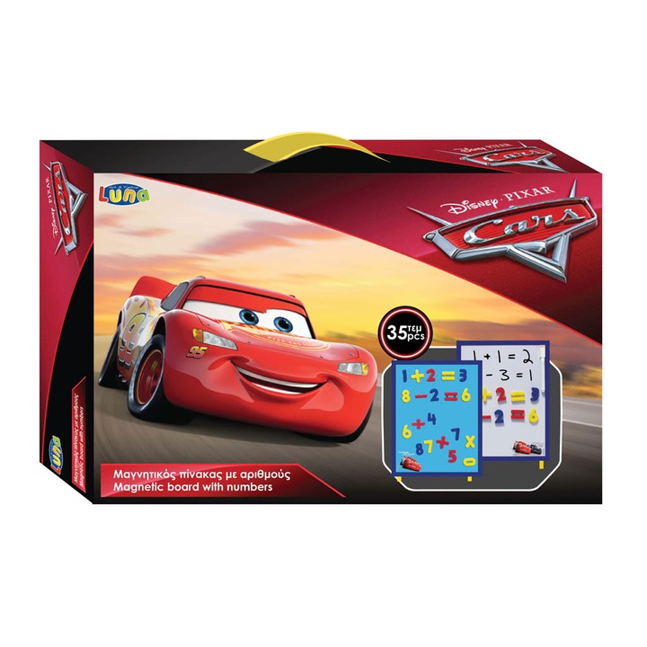 Kétoldalas mágneses tábla számokkal - Verdák, 35x23cm, szám alakú mágnesekkel