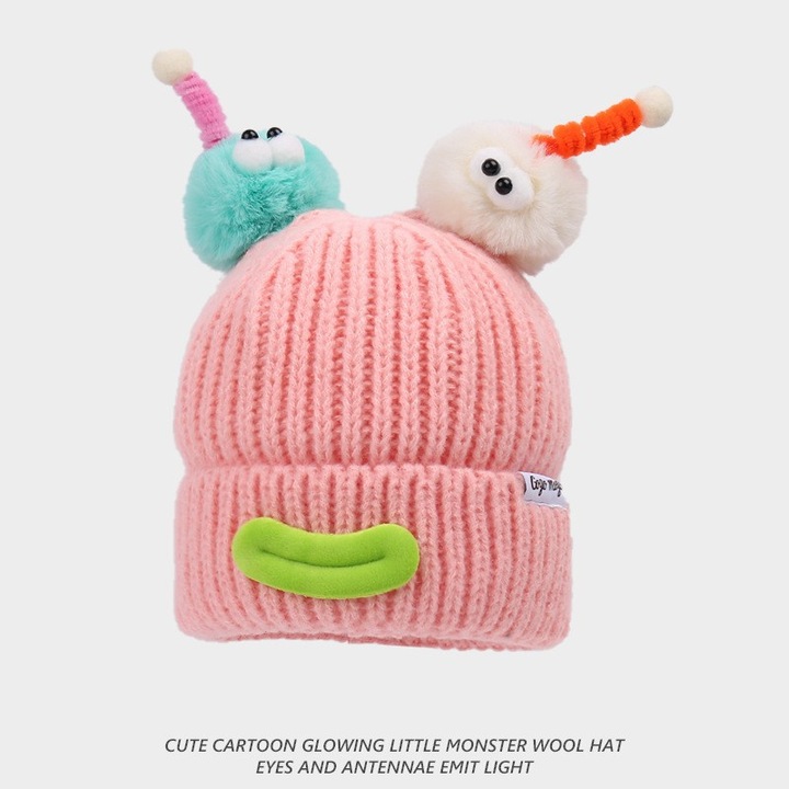 Плетени шапки от 2 части, мъжки/дамски шапки, шапки за двойки, топли и сладни за зимата, голяма обиколка на главата (50-62 см), розови