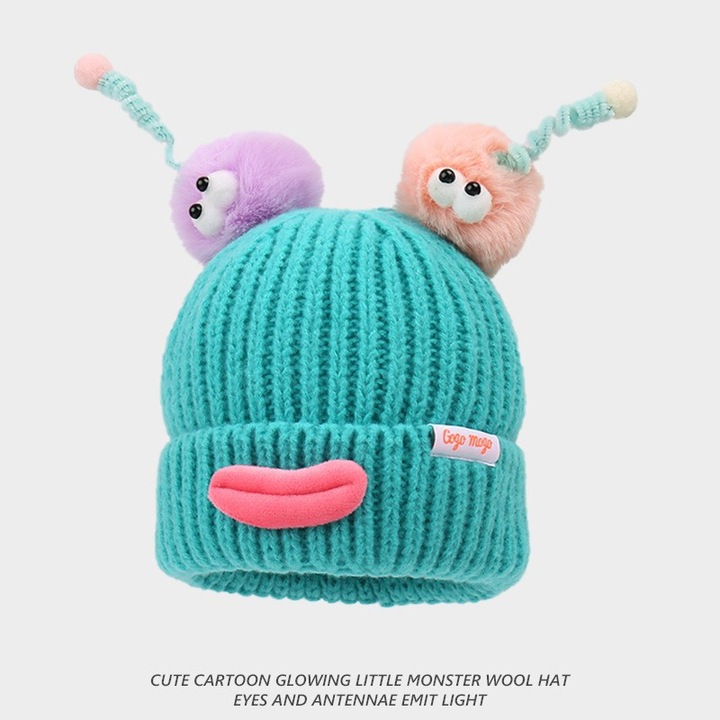 Kétrészes Kötött Sapkák, Férfi/Női Sapkák, Páros Sapkák, Téli Meleg és Aranyos, Nagy Fejkerület (50-62cm), Tókék