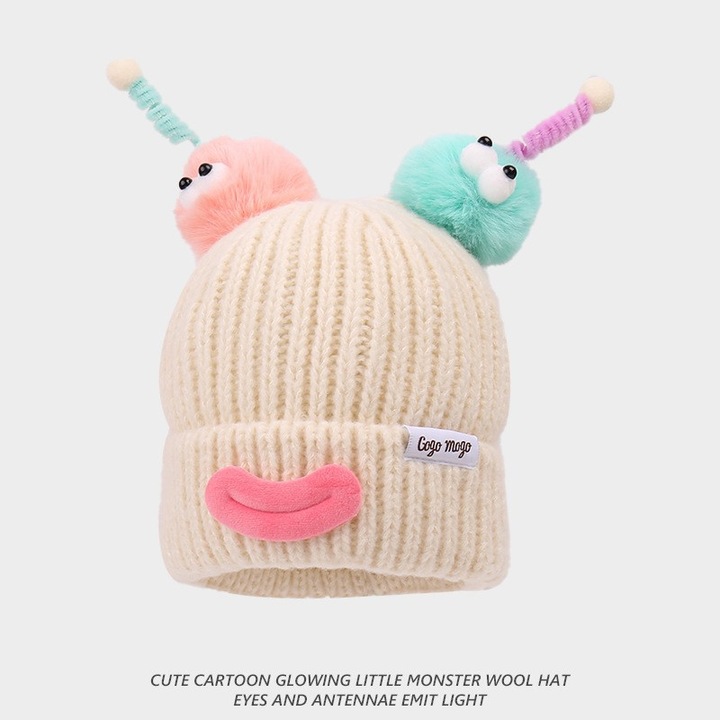 2 részes gyapjú sapkák, férfi/női sapkák, páros sapkák, téli meleg és aranyos, nagy fejkerület (50-62cm), bézs