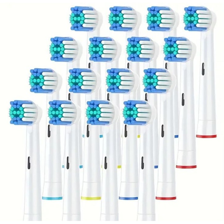 16 db ORAL B kompatibilis elektromos fogkefe fej, puha sörtékkel, Pro 500/1000/1500/3000/3757/5000/7000/7500/8000 sorozatokkal, Oral-B Vitality és Vitality Plus