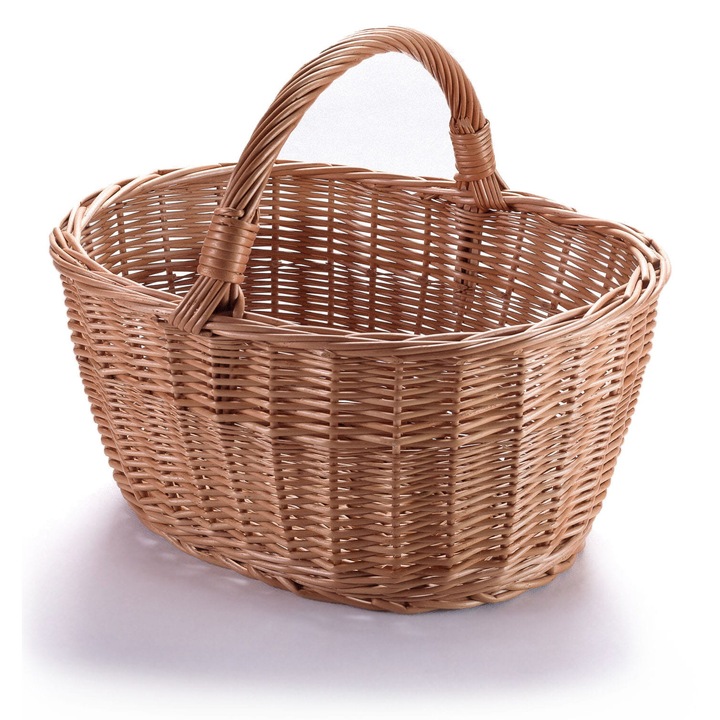 Cos de rachita, Wicker World, 38x30x30 cm, natural, pentru gradina