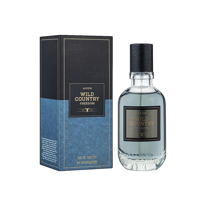 Avon Wild Country Freedom Eau de Toilette 75 ml – aromás-fás illat férfiaknak, levendula, fekete bors és cédrusfa jegyekkel, ideális a szabad és kalandvágyó szellemnek