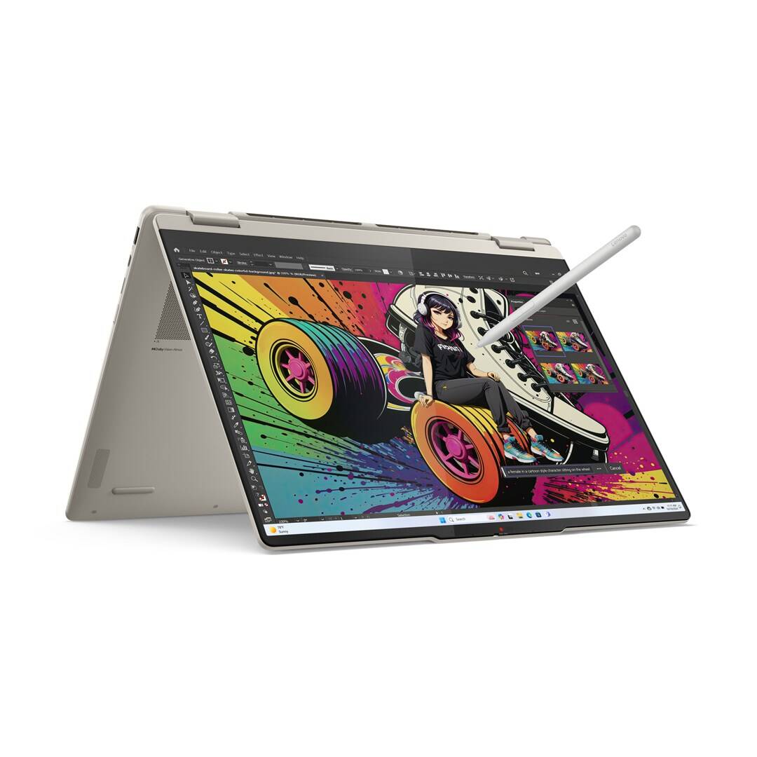 Laptop Lenovo Yoga 7 16AKP10 Ryzen AI 7 350 16inch 2.8K OLED 16GB LPDDR5x 512GB Windows 11 Home Seashell