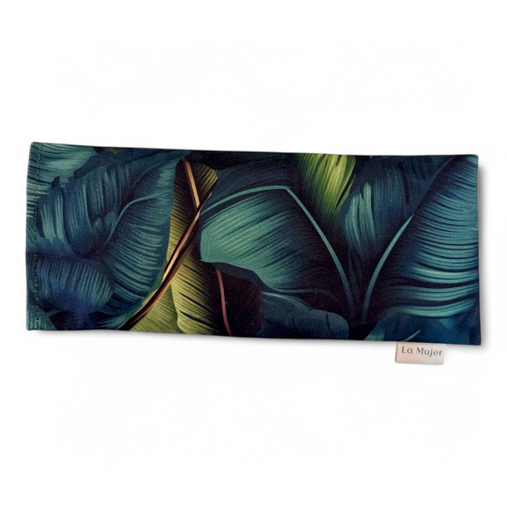 Perna de relaxare, La Mujer, Twilight Jungle, 25 cm x 10 cm, 170 g, umplutura: floare de lavanda 40%, seminte de in 60%, material exterior: 100% catifea, material interior: 100% bumbac, certificat Oeko-Tex, produs fabricat in intregime in Polonia