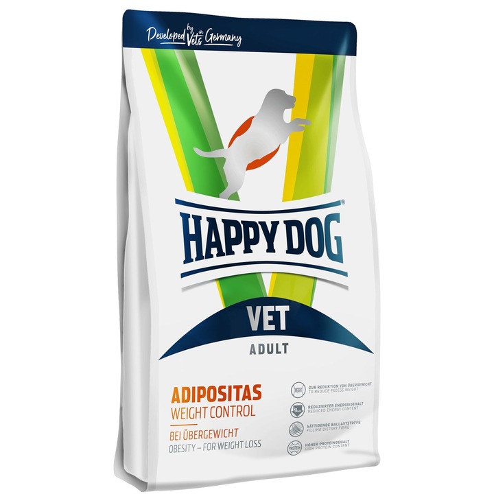 Hrana dietetică câini Happy Dog Vet Adipositas, 12, 5kg, uscata, pentru toate taliile, adult/senior